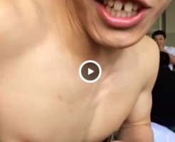 【Vine動画】筋肉系DKイケメンが教室で、乳首と見せかけて乳輪をドアップ！