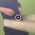 【Vine動画】スリム筋肉イケメンがベルトマッサージ機に揺られて巨根勃起寸前ｗ